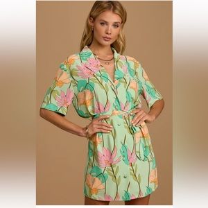 Lulu’s button up tropical shirt dress